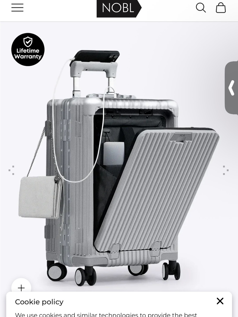 Hunter green  Front-Opening Carry-On Spinner Luggage